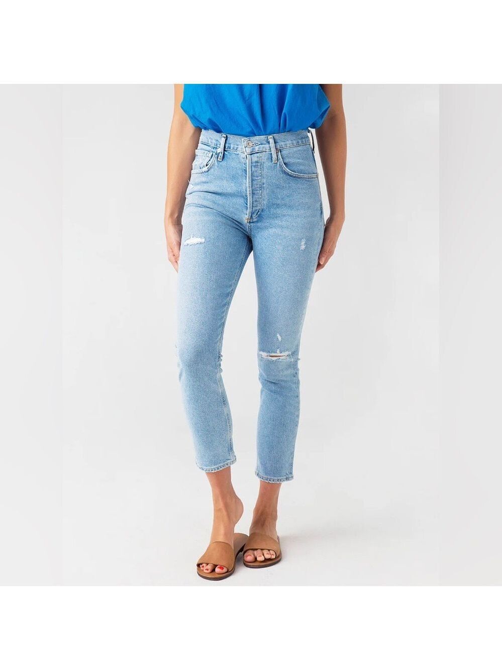 Citizens Of Humanity Jolene High Rise Slim Fit Jeans in Blue Sz 26